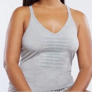 White Velvet Stripe Racer Back Tank Savage X Fenty